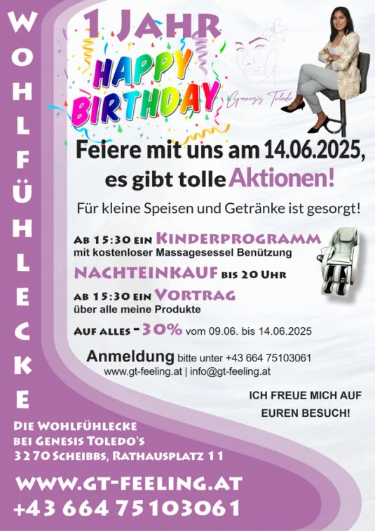 1 Jahr Wohlfühlecke 1 Jahr Wohlfühlecke